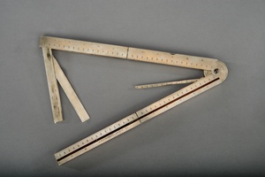 Patent Model for Combination Rule, Protractor, and Calculating Device by Nels Ockerlund