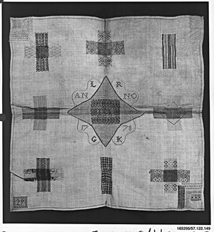 Embroidered darning sampler