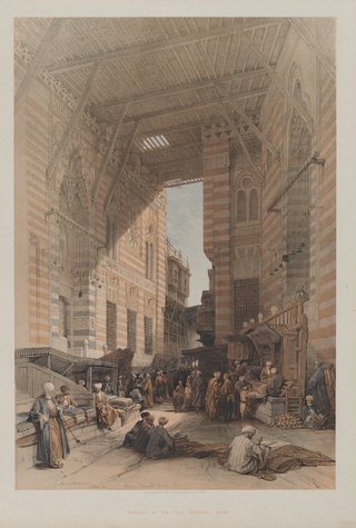 Egypt and Nubia, Volume III: Bazaar of the Silk Mercers, Cairo, 1848, Louis Haghe, British