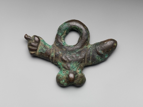 Bronze phallic amulet