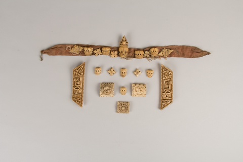 "Plaque from a Tantric Ritual Apron": Chitipati Dancing, 16th century or later, Tibet