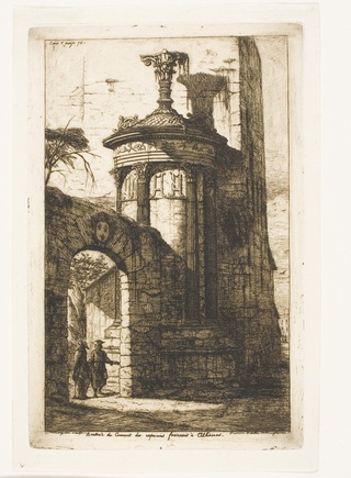 Entrance to the French Capuchin Monastery in Athens, 1854, Charles Meryon after Jacques Le Bas, Fren