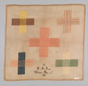 Embroidered darning sampler