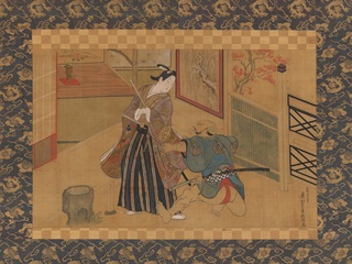 Kabuki Play Kusazuribiki from the Tales of Soga (Soga monogatari), 18th century, Okumura Masanobu, J