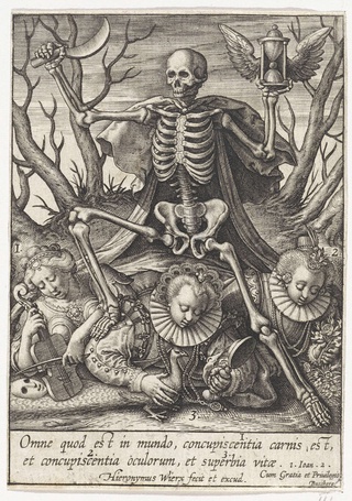 Allegorie op de vergankelijkheid (Vanitas), 1563 - before 1619, Hieronymus Wierix, Flemish