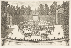 Tableau vivant met de vier seizoenen tijdens feest op Versailles