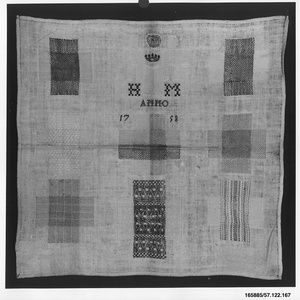 Embroidered darning sampler