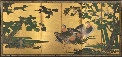 Phoenixes and Paulownia, late 1500s, Tosa Mitsuyoshi, Japanese