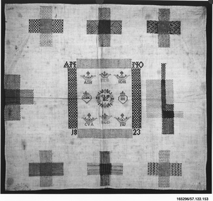 Embroidered darning sampler