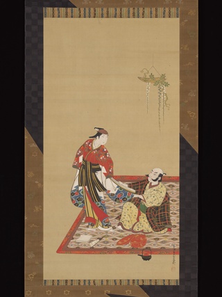 Samurai and Wakashu (Male Youth), early 18th century, Miyagawa Isshō, Japanese 