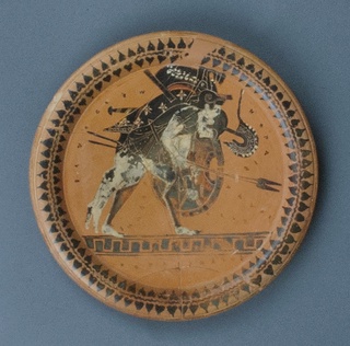 Terracotta plate, ca. 510 BCE, Greek, Attic