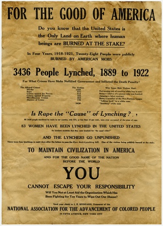 Poster for the NAACP anti-lynching campaign