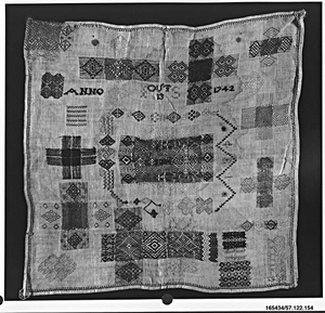 Embroidered darning sampler