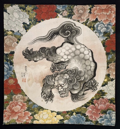 In this collaboration between daughter and father, completed when Hokusai was 85 years old, Ōi made 