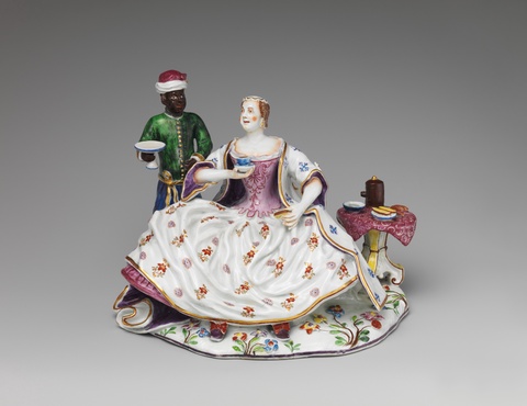 Lady at her Breakfast,1737–44, Du Paquier Porcelain Manufactory, Austrian